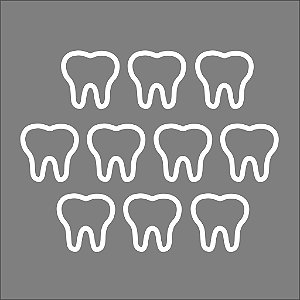 Aplique Dentinho Contorno 20 unidades MDF