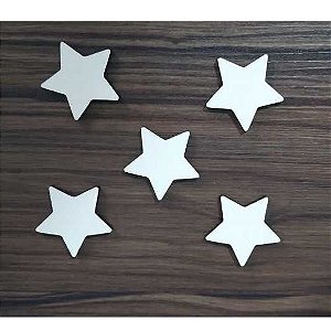 Aplique Estrela 10cm MDF Branco 10 unidades