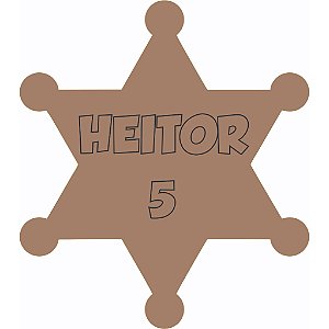 Aplique Estrela Xerife Toy Story 5cm 10 unidades MDF
