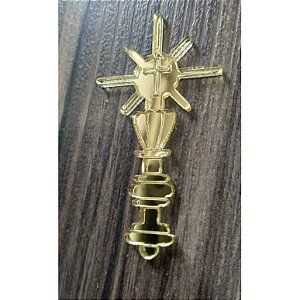 Aplique Eucaristia 5cm acrílico dourado 10 unidades