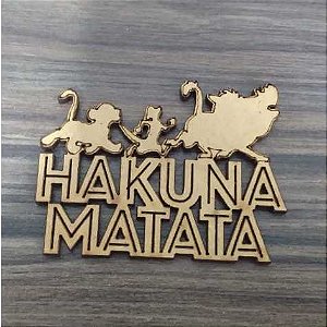 Aplique Hakuna Matata Timão e Pumba 10 unidades MDF