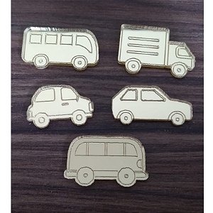 Aplique Mini automóveis 3cm 15 unidades acrílico