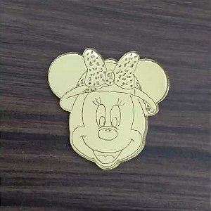 Aplique Minnie Safári 4cm 10 unidades acrílico dourado