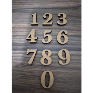 Aplique Números 5cm MDF 10 unidades