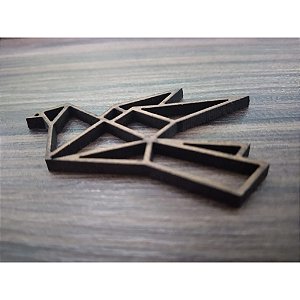 Aplique Pássaro Geométrico 10 unidades MDF