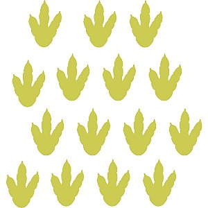 Aplique Pegada de Dinossauro 15 unidades acrílico dourado