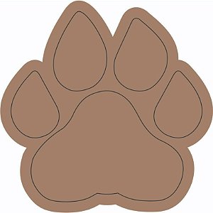 Aplique Pegada Safari Leão 4cm MDF 20 unidades
