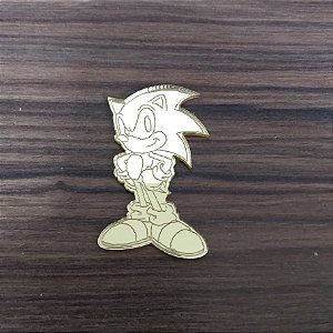 Aplique Personagem Sonic 5cm 10 unidades acrílico dourado