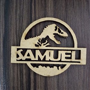 Aplique Placa Vazada Dinossauro Jurassic MDF 10 unidades