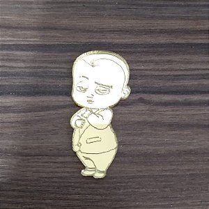 Aplique Poderoso Chefinho 5cm acrílico dourado 10 unidades