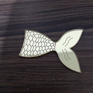 Aplique Rabo de Sereia 10 unidades acrílico dourado
