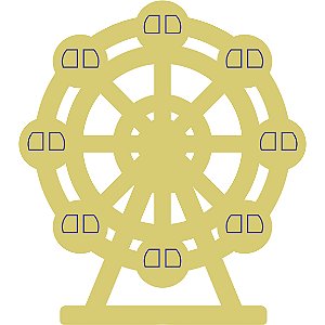 Aplique Roda Gigante 5cm 10 unidades acrílico dourado