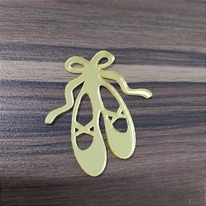 Aplique Sapatilha Bailarina 5cm 10 unidades acrílico espelhado