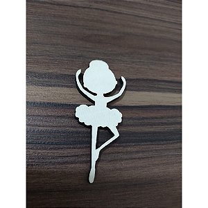Aplique Silhueta Bailarina 6cm 10 unidades MDF