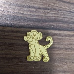 Aplique Simba 5cm acrílico dourado 10 unidades