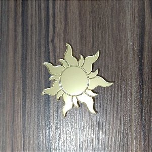 Aplique Sol Rapunzel acrílico dourado 10 unidades
