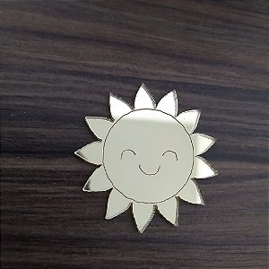 Aplique Solzinho 4cm 10 unidades acrílico dourado