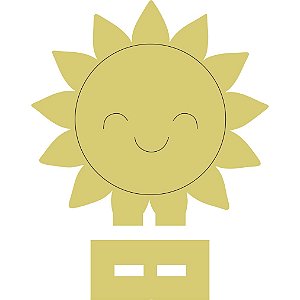 Aplique Solzinho com base 4cm acrílico dourado 10 unidades