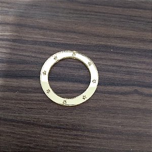 Aplique Sonic Anel Dourado 10 unidades acrílico espelhado