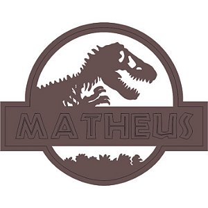 Aplique Tag Dinossauro com nome 10 unidades MDF