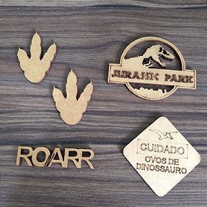 Aplique Tema Dinossauro 10 unidades MDF