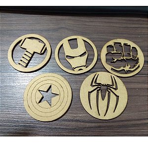 Aplique Vingadores 10 unidades MDF