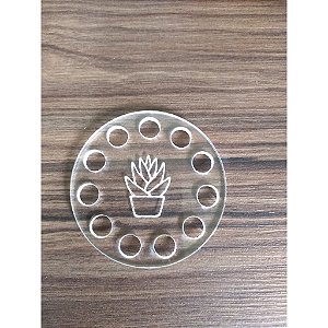 Base Circular Acrílico 6 cm suculenta para Crochê 5 unidades