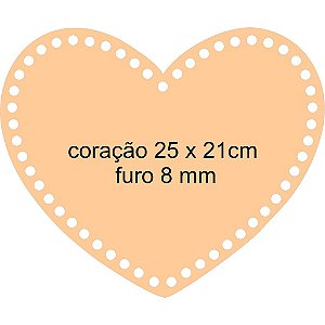 Base Coração MDF 25 cm para Crochê 1 unidade