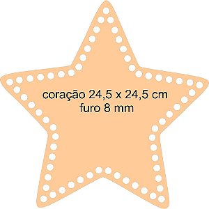 Base Estrela 24,5 cm MDF para Crochê Fio de Malha 1 unidade