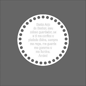 Base Mandala Oração Santo Anjo 10cm 2 unidades MDF