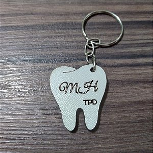 Chaveiro Dentinho 30 unidades MDF branco
