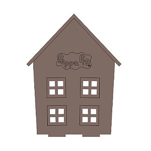 Mini Painel Casa da Peppa Pig 14 cm 5 unidades MDF