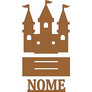 Mini Painel Castelo com nome MDF 1 unidade