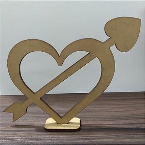 Mini Painel Coração com flecha 5 unidades MDF