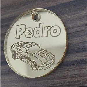 Tag Circular personalizável 3cm acrílico espelhado 30 unidades