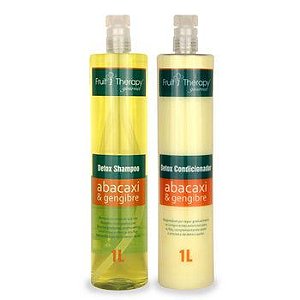 Kit Detox Shampoo e Condicionador Abacaxi e Gengibre 2x1L