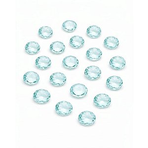 100 UNIDADES ZIRCÔNIA REDONDA CÚBICA AQUAMARINE 4mm