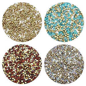 Strass Cônico Kit 8 Cores 150 unidades Cada Cor Pp14/ss6.5