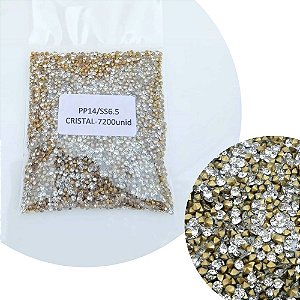 PEDRA DE STRASS CRISTAL CÔNICA PACOTE C/7.200 UNIDADES PP14/SS6.5