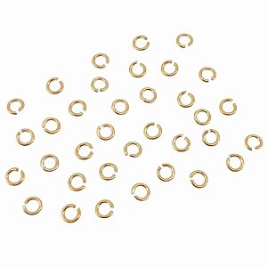 Argolinha Folheada A Ouro Para Montagem De Bijuterias 4mm - 100 Unidades