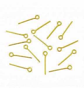 ALFINETE CONTRA PINO 20mm FOLHEADO A OURO PARA BIJUTERIAS E ARTESANATOS - 50 UNIDADES