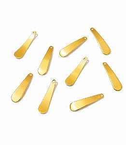 PINGENTE LISO CURVADO FOLHEADO A OURO PARA BIJUTERIAS E ARTESANATOS - 20 UNIDADES