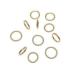 Argolinha Folheada A Ouro Para Montagem De Bijuterias 9mm - 50 Unidades