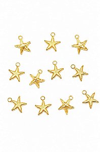 Pingente Estrela Do Mar Folheado A Ouro Para Bijuterias E Artesanatos - 30 Unidades