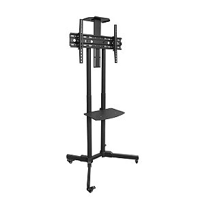 Suporte TV Pedestal com Rodízios e Bandeja 32 à 70 Polegadas - Aquário RACK-100