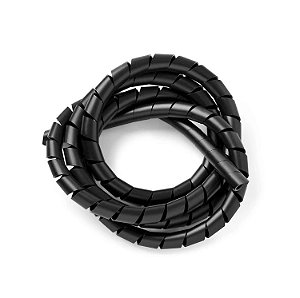 Organizador de Cabos Espiral 5/8" (16mm) x 2 metros Preto