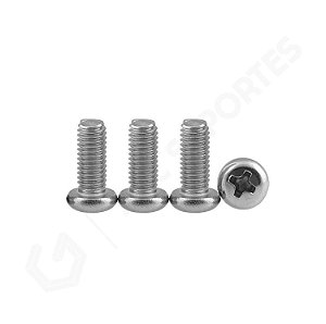 Kit com 4 Parafuso Philips Zincado M8 x 35mm para TV Samsung