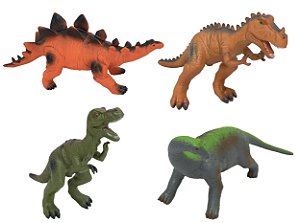 Dinossauros Infantil Dino World 4 Modelos BBR TOYS