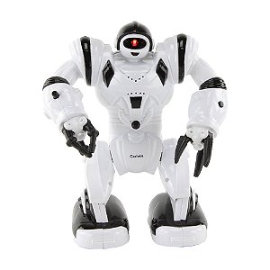 Brinquedo Robô Musical c/ Controle Remoto Atira Discos Luz e Som