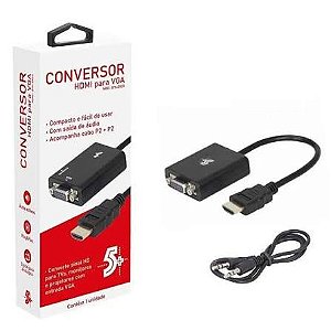 Adaptador HDMI para VGA - 5+